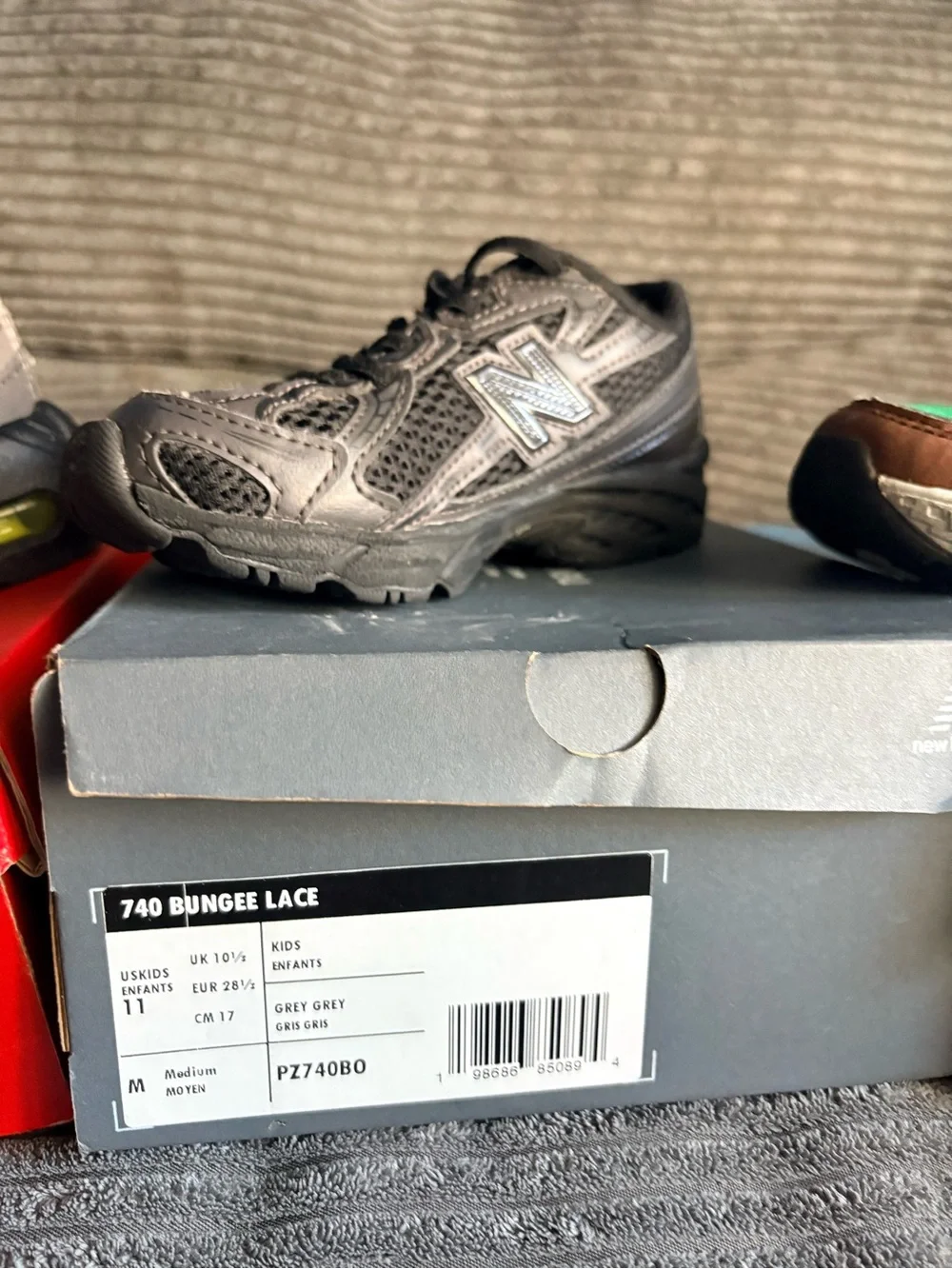 New Balance Kids Grey Mesh Athletic Sneakers